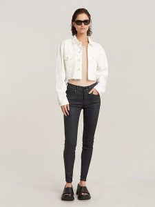 G-Star Dżinsy "Lhana " - Skinny fit - w kolorze czarnym rozmiar: W27/L32. Czarne jeansy G-Star, z aplikacjami, z bawełny, z podwyższonym stanem. Za 180,06 zł.