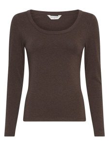 MOSS COPENHAGEN Koszulka "Kath" w kolorze brązowym rozmiar: S/M. Brązowe bluzki Moss Copenhagen, m, bez wzorów, bez kołnierzyka, bez ramiączek. Za 113,99 zł.