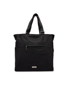 Calvin Klein Torba Sleek Pocket Tote LV04D3340G Czarny. Czarne torebki klasyczne Calvin Klein, bez wzorów, z materiału, bez dodatków. Za 489,99 zł.