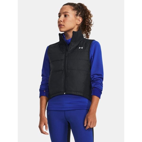 Bezrękawnik do biegania Under Armour Launch Insulated. Czarne kamizelki Under Armour, l, bez wzorów, bez kołnierzyka, bez ramiączek, bez kaptura. Za 399,99 zł.