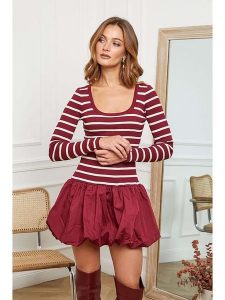 Joséfine Sukienka "Colemara" w kolorze bordowym rozmiar: L. Czerwone sukienki Joséfine, na co dzień, l, bez wzorów, bez kołnierzyka, bez ramiączek, mini, proste. Za 152,99 zł.