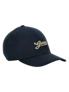 Guess Czapka w kolorze granatowym rozmiar: onesize. Niebieskie czapki Guess, z aplikacjami, z bawełny. Za 119,95 zł.