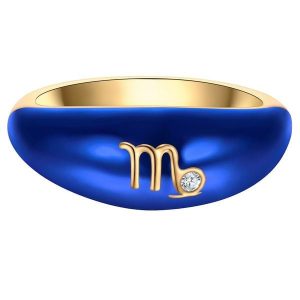 Glanzstücke München Pierścionek Znak zodiaku – Panna Srebro wysokiej próby Żółte złoto Pierścionki 1 ct Damski. Żółte pierścionki Glanzstücke München, z cyrkonią, pozłacane. Za 299,99 zł.