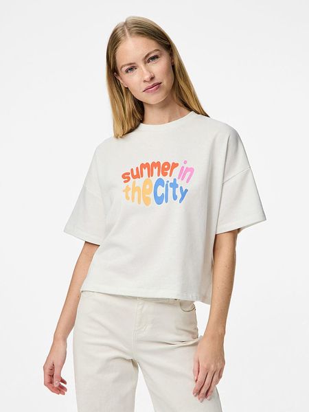 Pieces Koszulka "Chilli" w kolorze białym rozmiar: S. Białe bluzki Pieces, s, bez wzorów, bez kołnierzyka, bez ramiączek. Za 48,05 zł.