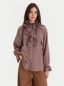 ViCOLO Koszula TF0287 Brązowy Regular Fit. Brązowe koszule ViCOLO, l, bez wzorów, z wiskozy, bez kołnierzyka, bez ramiączek. Za 429,99 zł.