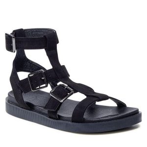 Sandały Jenny Fairy. Czarne sandały Jenny Fairy, bez wzorów, bez obcasa, na płaskiej podeszwie, bez zapięcia. Za 139,99 zł.