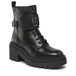 Trzewiki GINO ROSSI. Czarne botki Gino Rossi, bez wzorów, bez obcasa, na słupku, bez zapięcia. Za 208,99 zł.