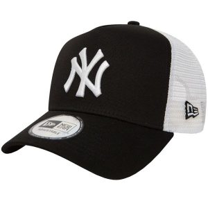 Czapka z daszkiem New Era New York Yankees Clean A Frame Trucker Czarna 11588491. Białe czapki New Era, bez wzorów, z bawełny, sportowe. Za 119,99 zł.