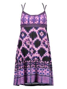 Crazy Sukienka w kolorze fioletowo-czarnym rozmiar: M. Różowe sukienki Crazy, na co dzień, m, bez wzorów, bez kołnierzyka, bez ramiączek, midi, proste. Za 131,74 zł.