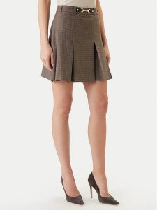 Morgan Spódnica mini 261-JEN.F Brązowy Regular Fit. Brązowe spódnice Morgan, bez wzorów, z syntetyku, mini. Za 299,99 zł.