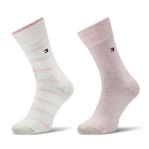 Skarpety długie Tommy Hilfiger. Czerwone skarpetki TOMMY HILFIGER, bez wzorów. Za 39,99 zł.