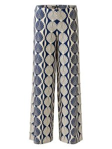 Miss Lagotte Spodnie w kolorze granatowo-kremowym rozmiar: 42. Brązowe spodnie z wysokim stanem Miss Lagotte, bez wzorów, z materiału, z podwyższonym stanem. Za 126,99 zł.