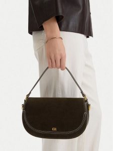 GINO ROSSI Torebka EO-LUIZA Brązowy. Brązowe torebki klasyczne Gino Rossi, bez wzorów, ze skóry, bez dodatków. Za 299,99 zł.