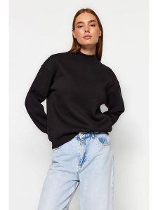 Trendyol Bluza w kolorze czarnym rozmiar: S. Czarne bluzy Trendyol, s, bez wzorów, bez kaptura. Za 74,63 zł.