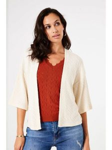 Garcia Kardigan w kolorze kremowym rozmiar: XL. Brązowe swetry oversize Garcia, xl, bez wzorów, bez ramiączek. Za 83,42 zł.