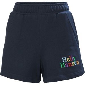 Damskie szorty dresowe Helly Hansen Core. Niebieskie szorty Helly Hansen, bez wzorów, z dresówki, sportowe. W wyprzedaży za 113,20 zł.