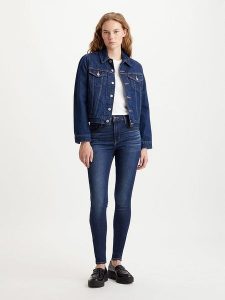 Levi's Dżinsy - Skinny fit - w kolorze granatowym rozmiar: W27/L30. Niebieskie jeansy Levi's®, z aplikacjami, z podwyższonym stanem. Za 245,38 zł.