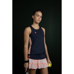 Koszulka CANTAL TOP | Lekka, oddychająca i szybkoschnąca do gry w padla. Niebieskie topy Izas, bez wzorów, z materiału, eleganckie, bez kołnierzyka, bez ramiączek. Za 160,83 zł.