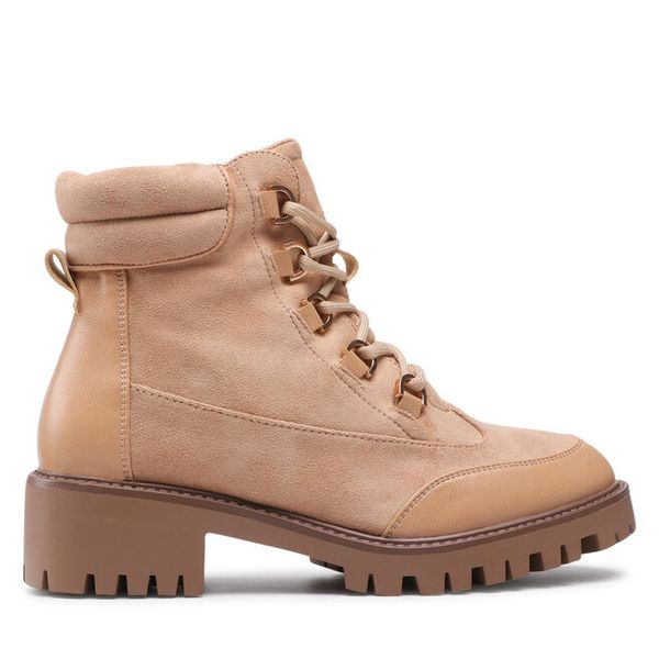 Trzewiki DeeZee. Brązowe botki DeeZee, bez wzorów, bez obcasa, na płaskiej podeszwie, bez zapięcia. Za 107,98 zł.