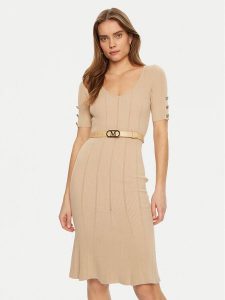 Marciano Guess Sukienka dzianinowa 5RGK07 5810Z Beżowy Regular Fit. Brązowe sukienki Marciano Guess, z aplikacjami, z dzianiny, bez kołnierzyka, bez ramiączek. Za 659,99 zł.