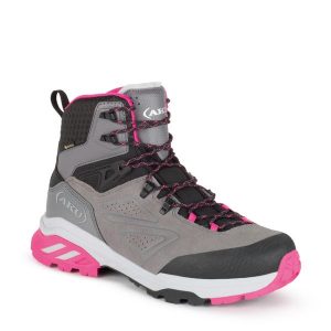 Buty trekkingowe Gore-tex damskie Aku Reactive. Szare buty trekkingowe Aku, z gore-texu, bez zapięcia. Za 399,00 zł.