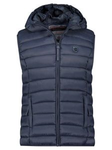 Geographical Norway Kamizelka pikowana "Vatikotal" w kolorze granatowym rozmiar: L. Niebieskie kamizelki Geographical Norway, l, bez wzorów, bez kołnierzyka, bez ramiączek, bez kaptura. Za 113,99 zł.