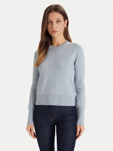 Guess Jeans Sweter W4BR83 Z3HO2 Błękitny Regular Fit. Niebieskie swetry klasyczne Guess Jeans, l, z jeansu, bez kołnierzyka. Za 349,99 zł.