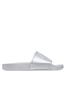 KARL LAGERFELD Klapki Kondo 2.0 KL80908A Srebrny. Szare klapki KARL LAGERFELD, bez wzorów, z tworzywa sztucznego, bez obcasa. Za 219,99 zł.