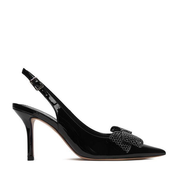 Szpilki Eva Minge. Czarne szpilki Eva Minge, bez wzorów, bez obcasa. Za 399,99 zł.