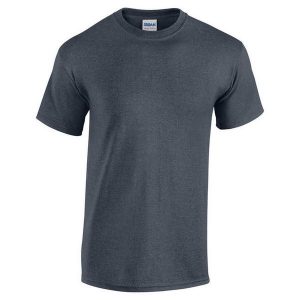 Ciężka Bawełniana Koszulka Z Krótkim Rękawem Dla Dorosłych Unisex. Szare bluzki GILDAN, xl, bez wzorów, z bawełny, sportowe, bez kołnierzyka, bez ramiączek. Za 37,99 zł.