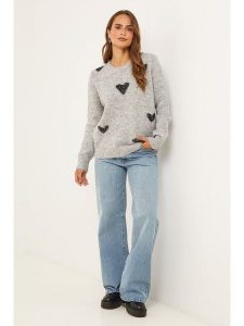 Soft Cashmere Sweter w kolorze jasnoszarym rozmiar: 36/38. Szare swetry oversize Soft Cashmere, bez wzorów, bez ramiączek. Za 100,99 zł.