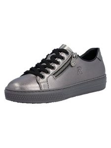 Rieker Sneakersy w kolorze srebrnym rozmiar: 38. Szare trampki Rieker, bez wzorów, bez zapięcia. Za 174,95 zł.