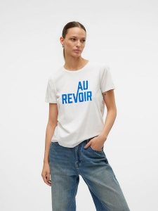 Vero Moda Koszulka w kolorze białym rozmiar: XS. Białe bluzki Vero Moda, xs, bez wzorów, z bawełny, bez kołnierzyka, bez ramiączek. Za 35,10 zł.