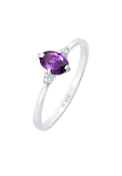 Elli Damski soliter zaręczynowy filetowy błysk z cyrkoniami w srebrze 925 Sterling Silver Pierścionki 1 ct. Szare pierścionki Elli, z cyrkonią, srebrne. Za 283,99 zł.