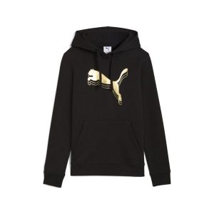 Damska bluza z kapturem ESS METALLIC PUMA. Czarne bluzy Puma, bez wzorów, z kapturem. Za 249,00 zł.
