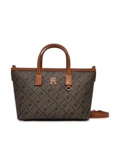 Tommy Hilfiger Torebka Th Monoplay Mini Tote Le AW0AW18848 Czarny. Czarne torebki klasyczne TOMMY HILFIGER, bez wzorów, ze skóry, bez dodatków. Za 649,99 zł.