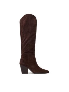 Aldo Kozaki Kaely 14100200 Brązowy. Brązowe kozaki ALDO, bez wzorów, ze skóry, bez obcasa, na słupku, bez zapięcia. Za 699,99 zł.