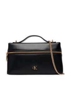 Calvin Klein Torebka Ck Beauty Case On Chain LV04F1134G Czarny. Czarne torebki klasyczne Calvin Klein, bez wzorów, ze skóry, bez dodatków. Za 369,99 zł.