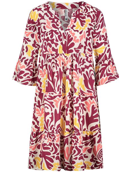 Sublevel Sukienka w kolorze bordowo-białym rozmiar: L. Białe sukienki Sublevel, na imprezę, l, bez wzorów, z wiskozy, klasyczne, bez kołnierzyka, bez ramiączek, midi. Za 74,81 zł.