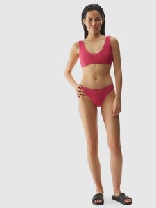4F Dół od bikini damski - różowy XL. Czerwone bikini 4f, bez wzorów, z elastanu. W wyprzedaży za 19,99 zł.