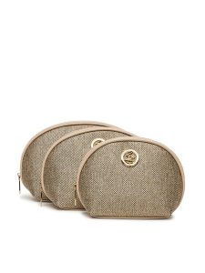 Beverly Hills Polo Club Zestaw kosmetyczek BHPC-U1-007-SS25 (3-pack) Beżowy. Brązowe kosmetyczki Beverly Hills Polo Club, bez wzorów, z materiału. Za 99,99 zł.