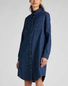 LEE SHIRT DRESS DAMSKA SUKIENKA L50DCLDK 112321265. Sukienki Lee, l, bez wzorów, bez kołnierzyka, bez ramiączek. Za 179,99 zł.