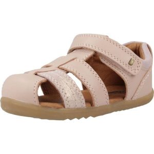 Sandały BOBUX ROAM Rose. Czerwone sandały BOBUX, bez wzorów, ze skóry, bez obcasa, bez zapięcia. Za 333,99 zł.