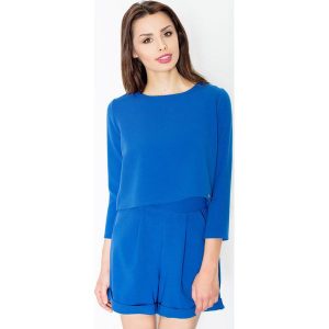Niebieski Stylowy i Modny Kombinezon na Lato. Kombinezony marki Molly.pl. Za 124,90 zł.