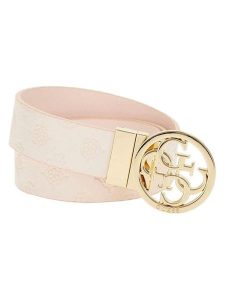 Guess Pasek w kolorze jasnoróżowym rozmiar: 105. Różowe paski Guess, z aplikacjami, z materiału. Za 223,99 zł.