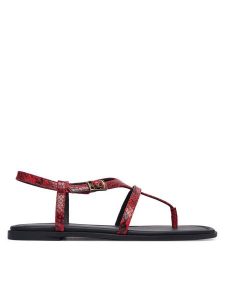 Tommy Hilfiger Sandały Th Buckle FW0FW09514 Czerwony. Czerwone sandały TOMMY HILFIGER, bez wzorów, ze skóry, bez obcasa, na płaskiej podeszwie, bez zapięcia. Za 449,99 zł.