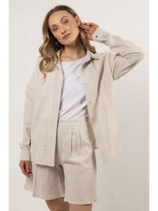 Awama Bluzka w kolorze beżowym rozmiar: M. Brązowe bluzki Awama, m, bez wzorów, bez kołnierzyka, bez ramiączek. Za 194,99 zł.