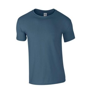 Koszulka Softstyle Dla Dorosłych Unisex. Niebieskie bluzki GILDAN, l, bez wzorów, sportowe, bez kołnierzyka, bez ramiączek. Za 29,99 zł.
