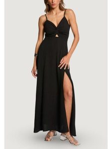 Morgan Sukienka letnia 251-RCOCO.F Czarny Regular Fit. Czarne kombinezony Morgan, na lato, bez wzorów, z syntetyku, bez kołnierzyka, bez ramiączek. Za 399,99 zł.
