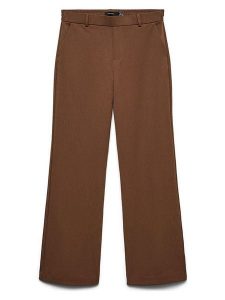 Vero Moda Spodnie w kolorze jasnobrązowym rozmiar: XL/L34. Brązowe spodnie z wysokim stanem Vero Moda, bez wzorów, z materiału, z podwyższonym stanem. Za 114,95 zł.